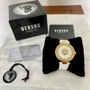 Versace Versus Gold Watch White Strap Womens Brick Lane Watch